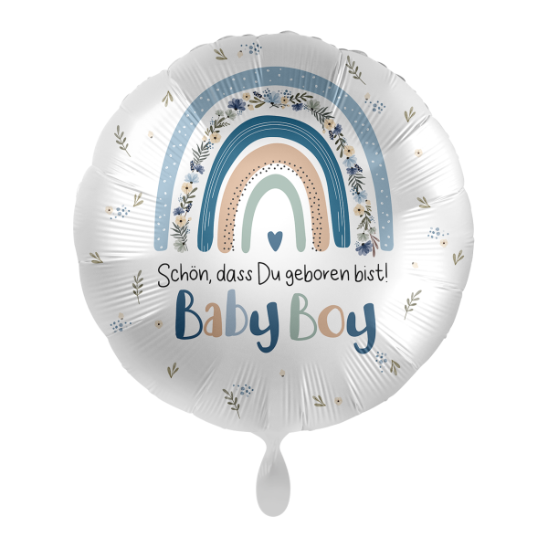 Ballongruß: Baby Boy - Schön, dass Du geboren bist - 35 cm