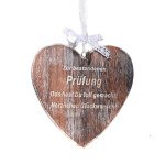Holzherz Zur bestandenen Prüfung - 16,5 cm
