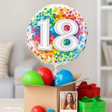 Ballongruß: 18 Konfetti - Bunt - 35 cm