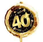 Folienballon 40 - Schwarz Gold - Sektflaschen - 45 cm