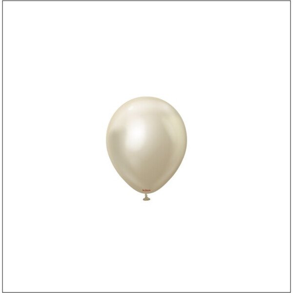 Mini Chrome Ballons Weißgold - 13 cm - 50 St.