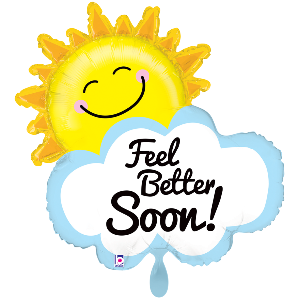 Ballongruß: Sonne & Wolke - Feel better soon! - 55 cm