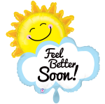 Ballongruß: Sonne & Wolke - Feel better soon! - 55 cm