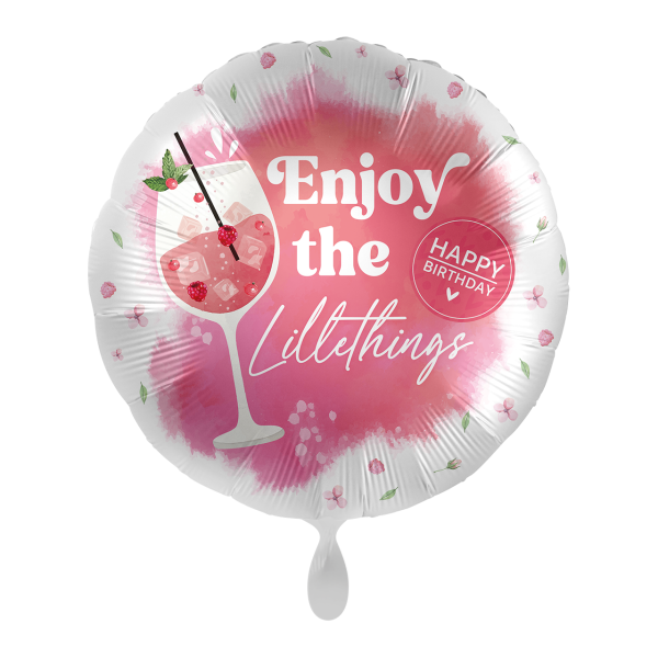 Ballongruß: Happy Birthday - Enjoy the little things - 35 cm