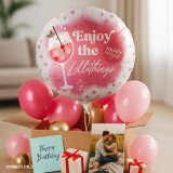 Ballongruß: Happy Birthday - Enjoy the little things - 35 cm