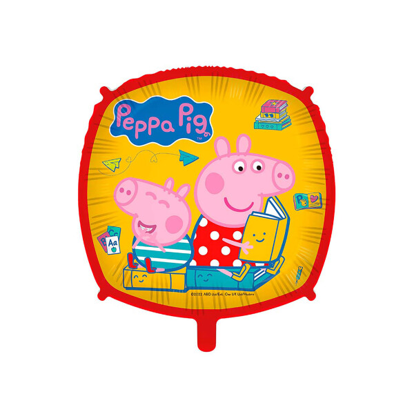 Ballongruß: Peppa Pig - Quadrat - 35 cm