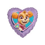 Ballongruß: Herz Paw Patrol Sky - Flieder Bunt - 35 cm