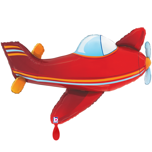 Folienballon Flugzeug - Rot - 94 cm