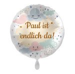 Ballongruß: Pastell Wolken - Personalisiert - 35 cm