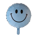 Folienballon Happy Face - Hellblau - 45 cm
