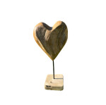 Holzherz auf Ständer - 20 cm - Handarbeit Teak