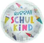 Ballongruß: Hurra!! Schulkind - 35 cm
