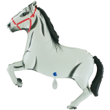 Ballongruß XL: Pferd - Weiß -  80  cm