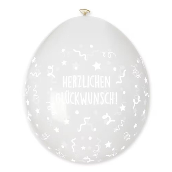 Herzlichen Glückwunsch Verpackungsballon -  transparent  - 45 cm