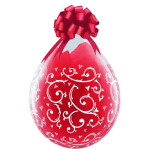 Ornamente Filigree Verpackungsballon -  transparent - Qualatex - 45 cm