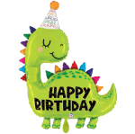 Ballongruß XL: Happy Birthday - Dino - 85 cm