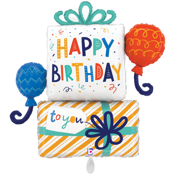 Ballongruß XL: Happy Birthday - Geschenk & Ballons - 80 cm