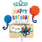 Ballongruß XL: Happy Birthday - Geschenk & Ballons - 80 cm