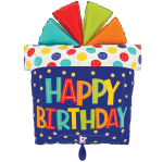 Folienballon Happy Birthday - Geschenk & Smileys - 69 cm
