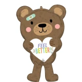 Ballongruß XL: Feel Better - Teddybär - 70 cm
