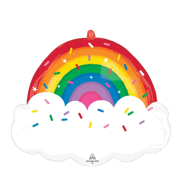 Ballongruß XL: Regenbogen - Konfetti - 55 cm