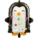 Ballongruß: Pinguin mit Lichterkette - 35 cm