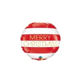 Ballongruß: Merry Christmas - Streifen - 35 cm