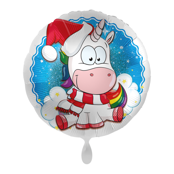 Folienballon Einhorn Weihnachten -  43 cm