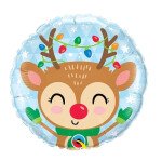 Ballongruß: Rentier - Lichterkette - 35 cm