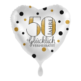 Folienherz 50 Jahre Glücklich verheiratet - 43 cm