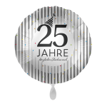 Ballongruß: 25 Jahre - Herzlichen Glückwunscht - 35 cm