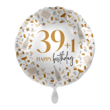 Folienballon 39+1 - Gold Weiß - 45 cm