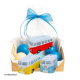Geschenkgruß: Spardose Bus - 14 x 7 cm - Farbe...