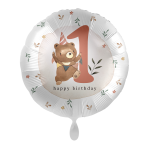 Ballongruß: 1 Happy Birthday Teddy - 35 cm