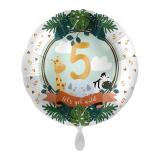 Ballongruß: 5 let`s get wild - 35 cm