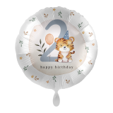 Folienballon 2 Happy Birthday Tiger - 43 cm