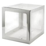 DIY Geschenkbox Ballonbox Silber- 30 x 30 x 30 cm -...