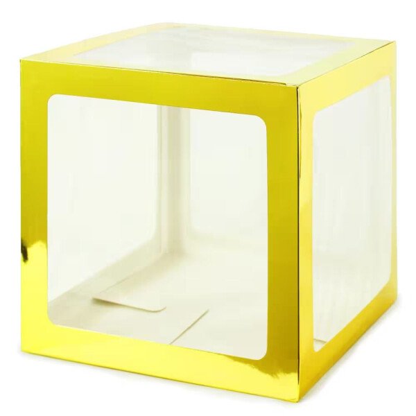 DIY Geschenkbox Ballonbox Gold - 30 x 30 x 30 cm - Papprahmen
