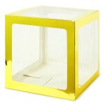 DIY Geschenkbox Ballonbox Gold - 30 x 30 x 30 cm - Papprahmen