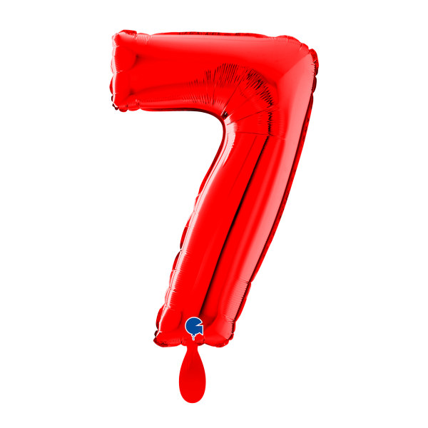 Ballongruß: Riesenzahl 7 - Rot - 75 cm