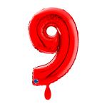 Ballongruß: Riesenzahl 9 - Rot - 75 cm