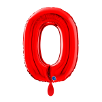Ballongruß: Riesenzahl 0 - Rot - 75 cm