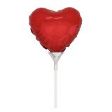 Mini-Folienballon auf Stab Herz Rot - 20 cm