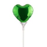 Mini-Folienballon auf Stab Herz Grün- 20 cm