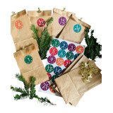 DIY Adventskalender - 24 Tüten, Aufkleber, Klammern...