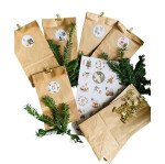 DIY Adventskalender - 24 Tüten, Aufkleber, Klammern - Set 3
