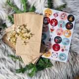 DIY Adventskalender - 24 Tüten, Aufkleber, Klammern...