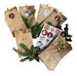 DIY Adventskalender - 24 Tüten, Aufkleber, Klammern - Set 2