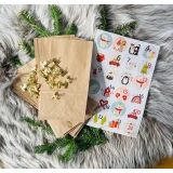 DIY Adventskalender - 24 Tüten, Aufkleber, Klammern...