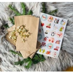 DIY Adventskalender - 24 Tüten, Aufkleber, Klammern - Set 1